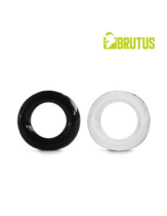 Set doua inele penis elastice carnoase - Elastico Cockrings Black Clear Set - Brutus