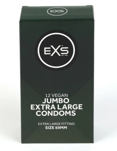 Set 12 prezervative XL - Jumbo XL Condoms 12 Pack 69 mm - EXS