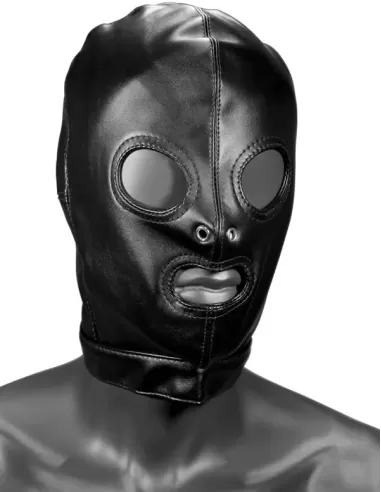 Fetish Hood With Eye And Mouth Holes Black
