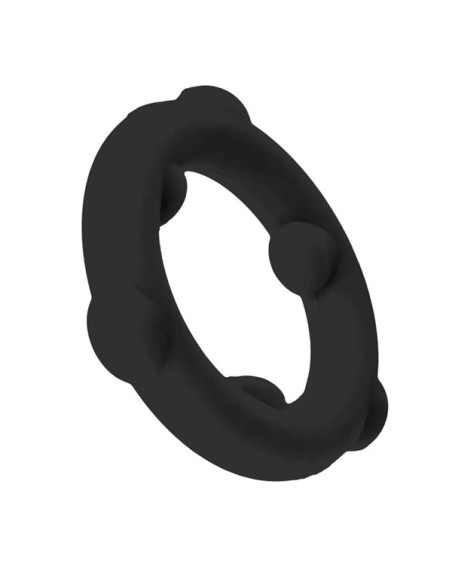 Inel penis premium elastic carnos silicon Liquid negru - Spinner Cockring Black - Oxballs