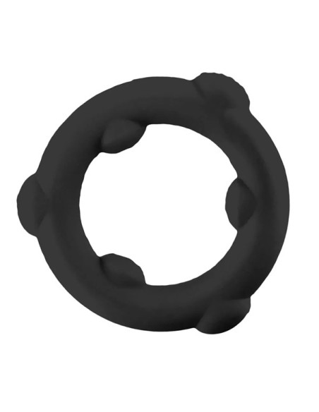 Inel penis premium elastic carnos silicon Liquid negru - Spinner Cockring Black - Oxballs