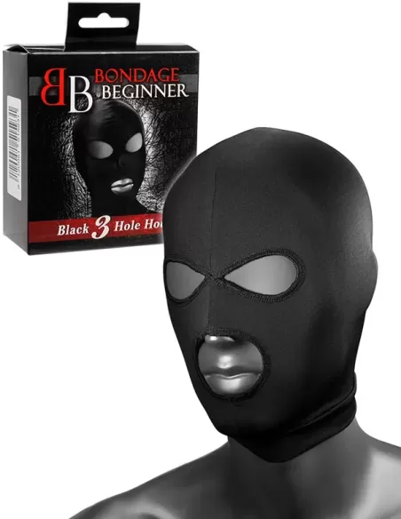 Push Bondage Beginner Black 3 Hole Hood