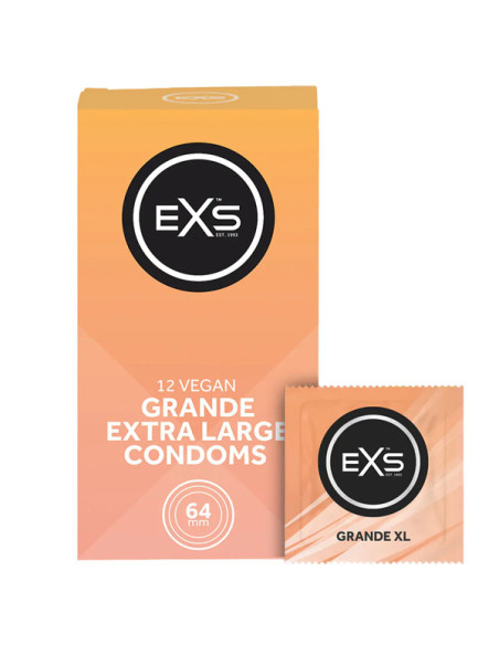 Set 12 prezervative XL - Grande XL Condoms 12 Pack 64 mm - EXS