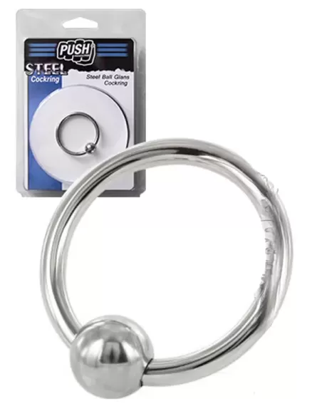 Inel cu bila gland inox CBT - Steel Ball Glans Cockring - Push