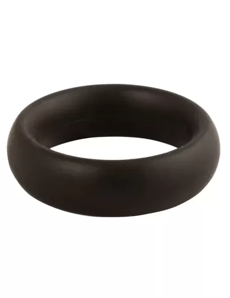 Inel fix sectiune ovala silicon catifelat negru - Silicone Donut Cockring Black