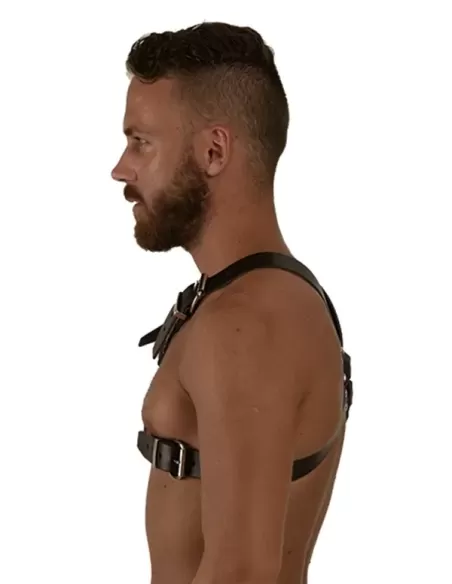 Ham piept BDSM piele naturala premium - Leather Y-Front Harness - MisterB