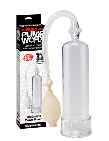 Pompa penis incepatori 19 x 5 cm - Beginners Power Pump Worx Clear - Pipedream