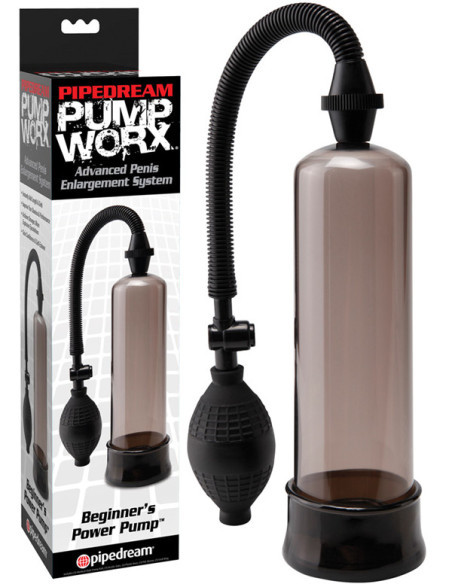 Pompa penis incepatori 19 x 5 cm - Beginners Power Pump Worx Black - Pipedream
