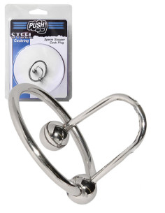 Inel penis cu bila dop uretra inox - Sperm Stopper Cock Plug - Push - Blackfetish.ro - BDSM Sex Shop