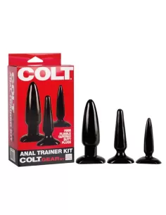 Set 3 dopuri anale vinil negru - Anal Trainer Kit - Colt