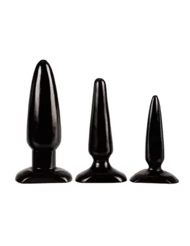 Set 3 dopuri anale vinil negru - Anal Trainer Kit - Colt