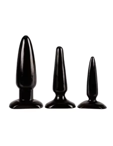 Set 3 dopuri anale vinil negru - Anal Trainer Kit - Colt
