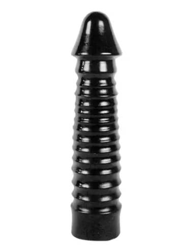 Dildo vinil 26.5 x 6 cm cu striatii stimulare - All Black Bernhard AB29
