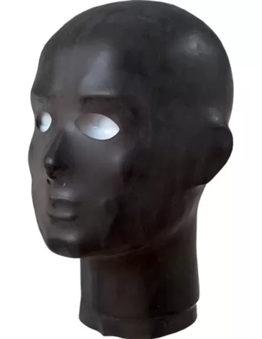 Masca BDSM cauciuc negru, elastica - Anatomical Rubber Hood With Holes