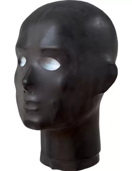 Masca BDSM cauciuc negru, elastica - Anatomical Rubber Hood With Holes