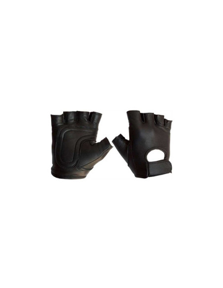 Manusi piele neagra fara degete - Leather Fingerless Gloves - MisterB