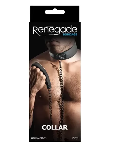 Set zgarda vinil cu lesa lant metalic - Renegade Collar