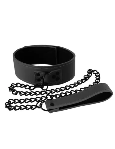 Set zgarda vinil cu lesa lant metalic - Renegade Collar