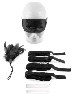 Set BDSM incepatori catuse masca puf pene lumanari ceara - Beginner's Bondage Set - Pipedream 2