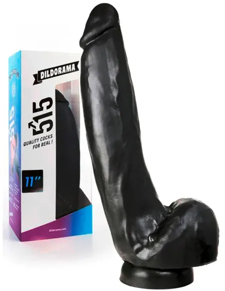 Dildo realist XL 29 x 6 cm - Dildorama 515 11 Inch Dildo Black - BlackFetish - BDSM Sex Shop
