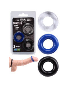 Set trei inele elastice silicon TPE - Monster Donut Triple Set - Push