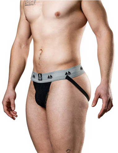 Jockstrap negru lenjerie sportiva suspensor - MM 2 Inch Black - MM Jockstrap