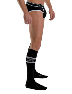 Sosete jambiere cu logo fetish feet sport negru - Urban Football Socks Black - MisterB 2