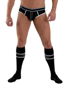 Sosete jambiere cu logo fetish feet sport negru - Urban Football Socks Black - MisterB