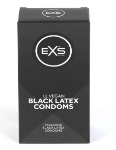 EXS Black Latex Condoms 12 Pack 54 mm
