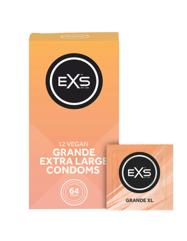 Set 12 prezervative XL - Grande XL Condoms 12 Pack 64 mm - EXS
