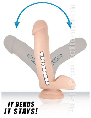 Dildo realist silicon TPE 17.50 x 3.5 cm textura catifelata ventuza - Chisa - Philander