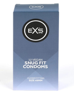 Set 12 prezervative diametru mai mic - Snug Fit Condoms 12 Pack 49 mm - EXS