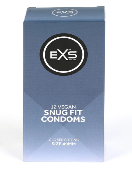 Set 12 prezervative diametru mai mic - Snug Fit Condoms 12 Pack 49 mm - EXS