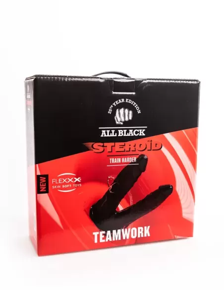 All Black Steroid Teamwork - dildo dublu XXL vinil 35 x 6,70 cm