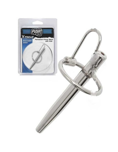 Dilatator sonda uretra 7.4 cm inel 2.8 cm - Permanent Prince Wand With Hole - Push