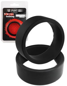 Inel penis sectiune lata semi-elastic silicon - Massive Silicone Cockring - Push Monster