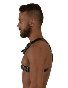 Ham piept BDSM piele naturala premium - Leather Y-Front Harness - MisterB 2