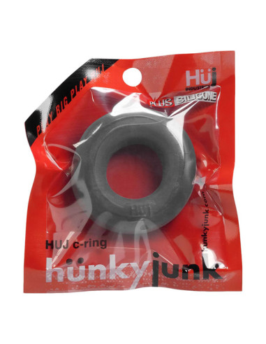 Inel penis elastic carnos rezistent silicon TPR gri - Cockring Single Stone - Hunkyjunk