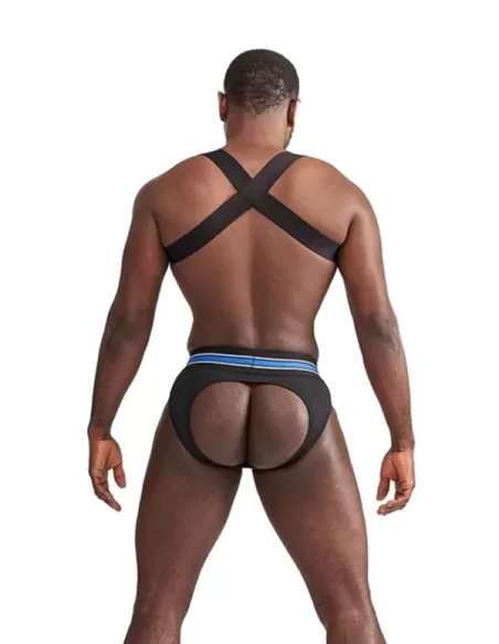 Club Harness X-Back Striped Blue