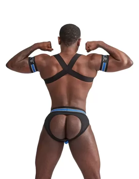 Club Harness X-Back Striped Blue