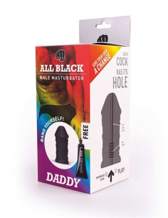 Masturbator silicon TPR - Daddy Real Skin Touch Masturbator - All Black