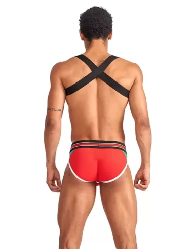 Club Harness X-Back Striped Red - MisterB - ham BDSM elastic rosu