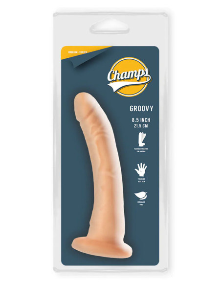 Dildo vinil 21.5 x 3.15 cm ventuza - Groovy - Champs