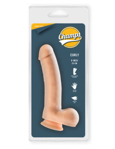 Dildo realist vinil 20 x 4 cm ventuza - Curly - Champs