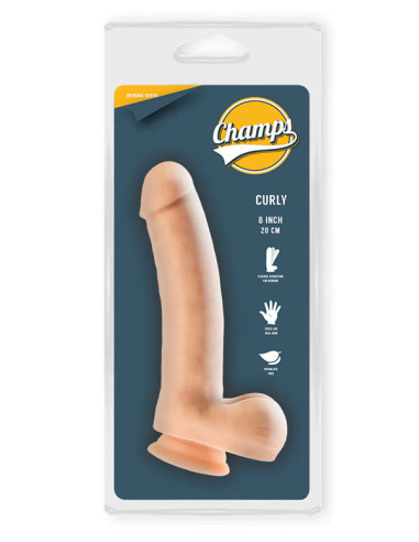Dildo realist vinil 20 x 4 cm ventuza - Curly - Champs
