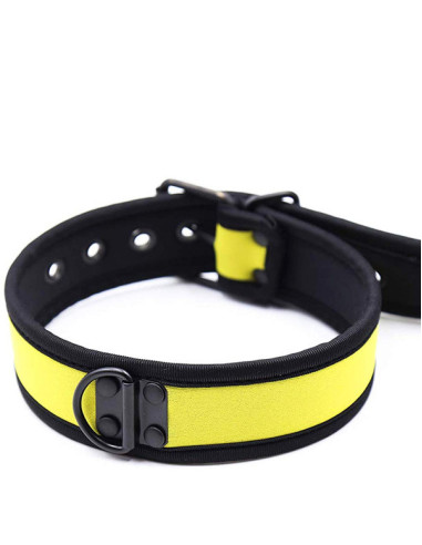 Zgarda BDSM neopren fetish puppy - Pupplay Neoprene Collar Yellow - Black Label