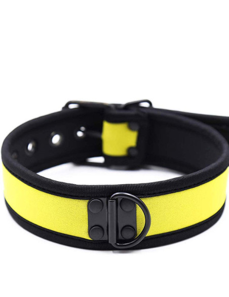 Zgarda BDSM neopren fetish puppy - Pupplay Neoprene Collar Yellow - Black Label