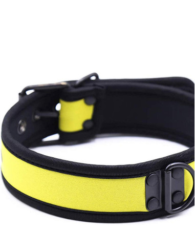 Zgarda BDSM neopren fetish puppy - Pupplay Neoprene Collar Yellow - Black Label