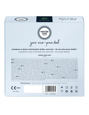 Set 36 prezervative subtiri si rezistente - Mister Size Condoms
