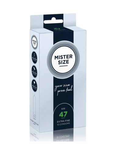 Set 10 prezervative subtiri si rezistente - Mister Size Condoms